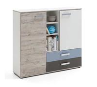 Commode 2 Portes & 2 Tiroirs "Anoya" 116cm Chêne