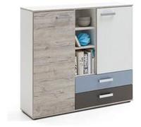 Commode 2 Portes & 2 Tiroirs "Anoya" 116cm Chêne Beige G
