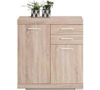 Commode 2 Portes & 2 Tiroirs "Cazeg" 89cm Chêne Beige G