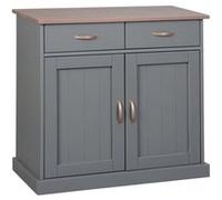 Inter Link - Commode - Buffet - 2 portes - 2 tiroirs - Pin massif - gris sépia brun laqué - Style maison de campagne - Luzerna 3.1