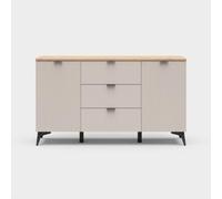 Commode 2 portes 3 tiroirs avec pieds en métal Velton