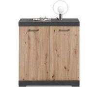 Commode 2 Portes Design "Cazeg" 89cm Chêne Beige G