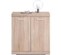 Commode 2 Portes Design "Cazeg" 89cm Chêne Clair Beige G
