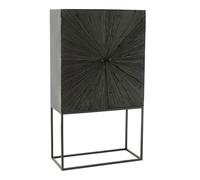 Commode 2 Portes en Bois "Shanil" 162cm Noir