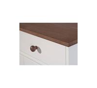 Commode 2 portes pin massif foncé et blanc Campanou 90 cm Bi & Multicolore G