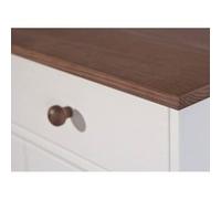 Bahut Bas 2 Portes "Takao" 90cm Blanc & Naturel