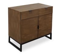 Commode 2 Tiroirs & 2 Portes "Bolta" 79cm Chêne Clair