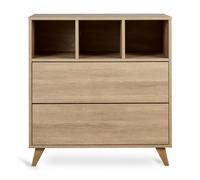 Commode 2 tiroirs 3 niches Loft Honey Ash