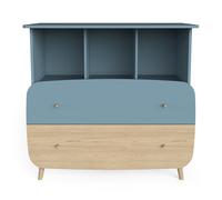 Commode 2 Tiroirs Et 3 Niches L96 Cm Bleu