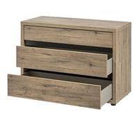 Commode 2 Tiroirs Trompe-l'Oeil Aspect Bois - IRISA - ALTOBUY Marron G