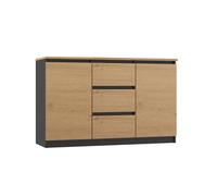COMMODE 2T3S 120 - ANTHRACITE/CHÊNE ARTISAN PLATEAU ARTISAN