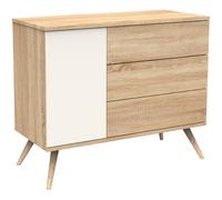 Commode 3 tiroir et 1 porte Seventies crème