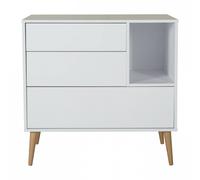 Commode 3 tiroirs 1 niche Cocoon Ice White