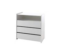 Vipack Commode KIDDY 3 tiroirs, 1 niche, 90 cm, Blanc