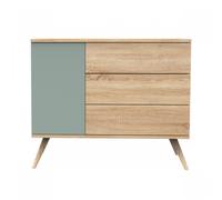 Commode 3 tiroirs 1 porte Sauge Seventies