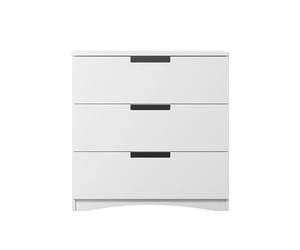 Commode 3 tiroirs 80 cm Blanc - EMMA