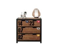 Vipack Commode Alex – 3 tiroirs, 83 cm, marron et noir