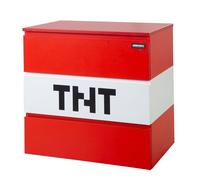 Commode 3 Tiroirs avec LED - ROBA - Minecraft Cube TNT - Rouge - Meuble Gaming - Enfant