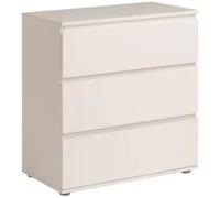 Commode 3 tiroirs blanche sans poignées l.76,7 x H.76,7 x P.39,9 cm, Parisot Neo