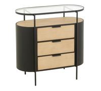 Commode 3 Tiroirs "Bya" 80cm Naturel