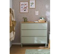 Commode 3 tiroirs Cannelé 42 cm vert TU