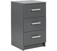 Commode 3 tiroirs coloris gris graphite - Longueur 41,2 x Hauteur 71 x Profondeur 40 cm -PEGANE- gris graphite