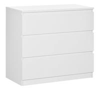 HOMCOM Commode 3 tiroirs Commode Chambre Meuble de Rangement épuré Style Moderne avec mécanisme de Fermeture en Douceur, pour Chambre à Coucher, Salon - 60 x 38 x 100 cm, Blanc