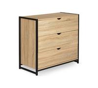 IDMarket - Commode Detroit 3 tiroirs 80 cm design industriel Noir