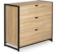 IDMarket - Commode Detroit 3 tiroirs 80 cm design industriel Noir