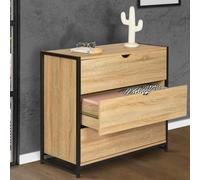IDMarket - Commode 3 tiroirs Detroit 80 cm Design Industriel