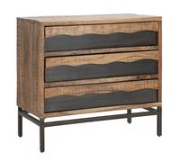 Commode 3 Tiroirs en Bois "Yellowstone" 88cm Marron