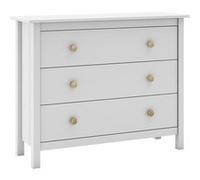 Petit mobilier enfant Altobuy DAVA - Commode 3 Tiroirs en Pin Massif Blanc -