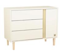 Commode 3 tiroirs et 1 porte pieds bois - paloma blanc/marron TU