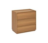 5five Commode 3 tiroirs, poignées invisibles, effet bois
