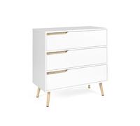 Commode 3 tiroirs HELSINKI 80 cm scandinave blanc