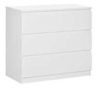 HomCom Commode 3 tiroirs – Style moderne épuré, fermeture en douceur – 80×39×73 cm, Blanc