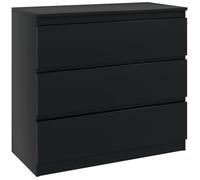 HOMCOM Commode 3 tiroirs Commode Chambre Meuble de Rangement épuré Style Moderne avec mécanisme de Fermeture en Douceur, pour Chambre à Coucher, Salon - 80 x 39 x 73 cm, Noir