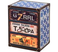 Commode 3 tiroirs meuble de salon 50 x 40 x 30 cm Organisateur look industriel MDF similicuir multicolore [en.casa]
