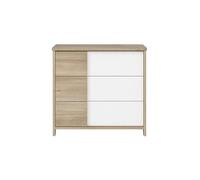 COMMODE 3 TIROIRS - MODERNE L:98 H:90 P:51 - Décor Blanc - SACHA - Made in France