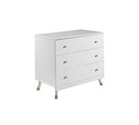 TINY WHITE - Commode 3 Tiroirs Motif Graphique - Altobuy Blanc
