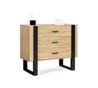 IDMARKET Commode 3 tiroirs PHOENIX 80 cm bois et noir