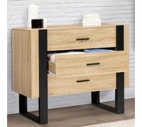 IDMarket - Commode 3 tiroirs Phoenix 80 cm bois et noir