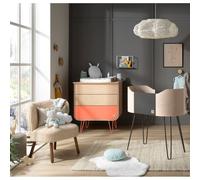 Commode 3 Tiroirs Pieds Métal - Bambin Marron/orange TU