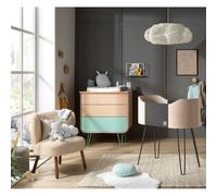 Commode 3 Tiroirs Pieds Métal - Bambin Marron/vert TU