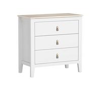 HOMCOM Commode 3 tiroirs, Meuble de Rangement poignées en polyuréthane Style Moderne, Plateau Effet Bois, Commode Chambre à Coucher, Salon, Couloir, 80 x 40 x 78,5 cm, Blanc