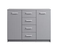 Commode 4 Tiroirs & 1 Porte Design "Azio" 119cm Gris
