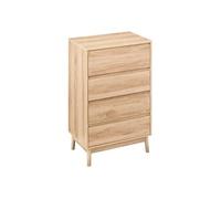 5five Table de chevet Abana – 4 tiroirs effet chêne naturel
