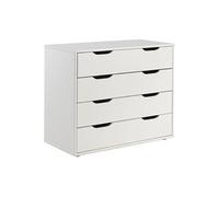 Commode 4 Tiroirs Blanche Compatible Lits Mezzanine ou Mi-Haut - SLEEPY -