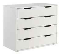 SLEEPY - Commode 4 Tiroirs Blanche Compatible Lits Mezzanine ou Mi-Haut -