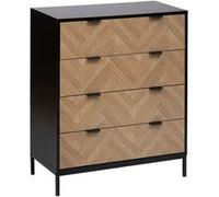 Commode 4 tiroirs Chevrons MDF noir